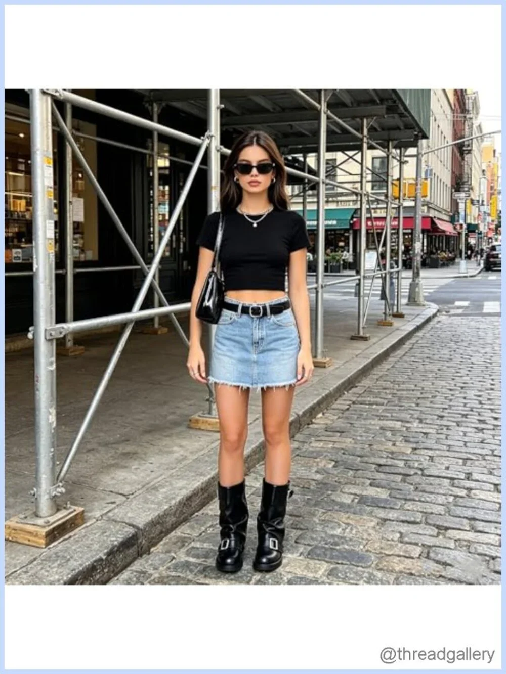 Fold Over Mid Calf Boots Women Festival Y2K Round Toe Slouchy Buckle Moto Biker
